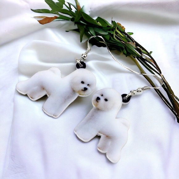 Bichon Bliss: Adorable Handmade Dangle Earrings for Dog Moms & Furbaby Lovers! - Picture 6 of 10
